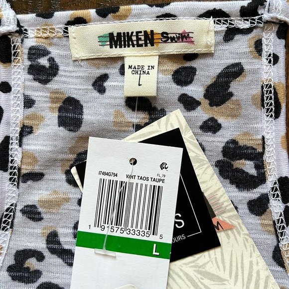 Miken leopard swimsuit coverup, size large - Picture 4 of 6